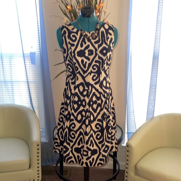 Dress Barn | Sleeveless Animal Print Aline Dress - Picture 1 of 4
